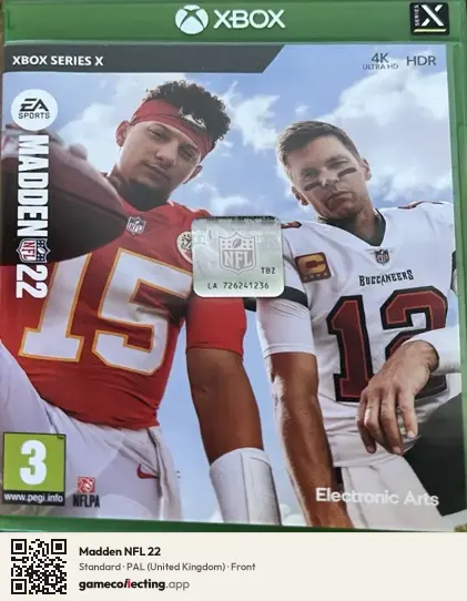 Madden NFL 22 Xbox Series X, United Kingdom box front