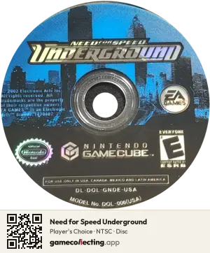 Need for Speed Underground Nintendo GameCube, NTSC disc