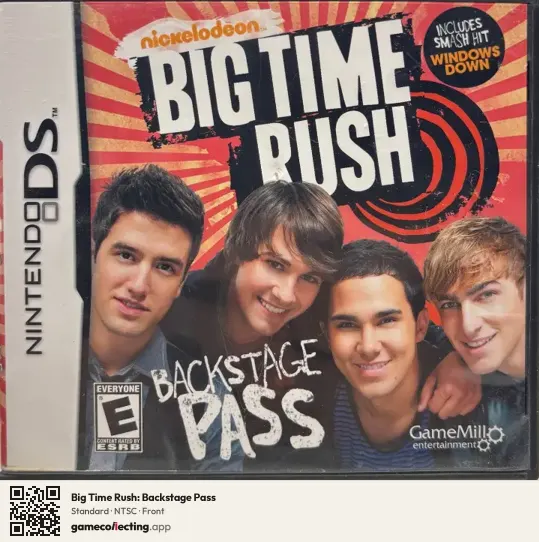 Big Time Rush: Backstage Pass Nintendo DS, NTSC box front