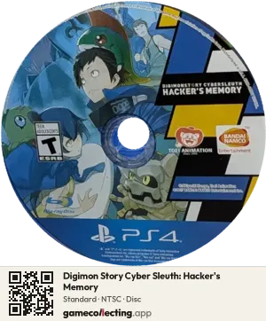 Digimon Story Cyber Sleuth: Hacker's Memory PlayStation 4, NTSC disc