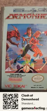 Clash at Demonhead Nintendo Entertainment System, NTSC cartridge label