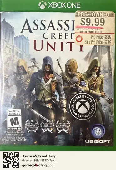 Assassin's Creed Unity Xbox One, NTSC box front