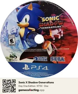 Sonic X Shadow Generations PlayStation 4, NTSC disc