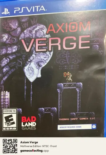 Axiom Verge PlayStation Vita, NTSC box front