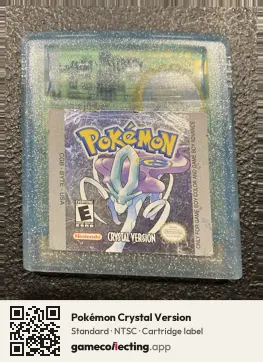Pokémon Crystal Version Game Boy Color, NTSC cartridge label