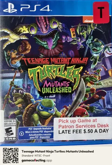 Teenage Mutant Ninja Turtles: Mutants Unleashed PlayStation 4, NTSC box front