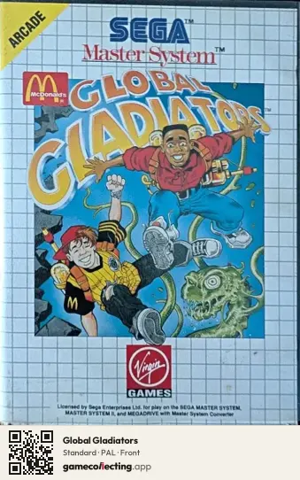 Global Gladiators Sega Master System, PAL box front