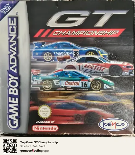 Top Gear GT Championship Game Boy Advance, PAL box front