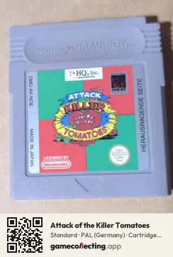 Attack of the Killer Tomatoes Game Boy, PAL cartridge label