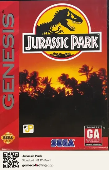 Jurassic Park Sega Mega Drive / Genesis, NTSC box front