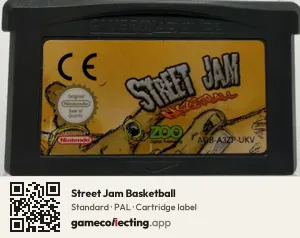 Street Jam Basketball Game Boy Advance, PAL cartridge label
