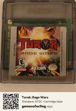 Turok: Rage Wars Game Boy Color, NTSC cartridge label