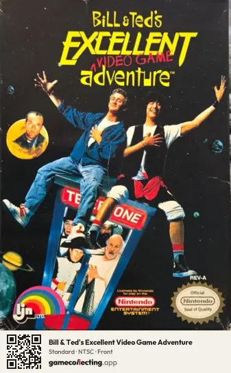 Bill & Ted's Excellent Video Game Adventure Nintendo Entertainment System, NTSC box front