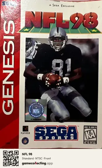 NFL 98 Sega Mega Drive / Genesis, NTSC box front