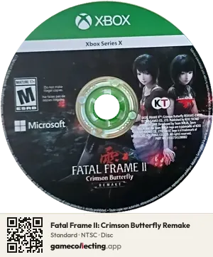 Fatal Frame II: Crimson Butterfly Remake Xbox Series X, NTSC disc