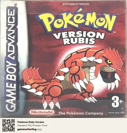 Pokémon Ruby Version Game Boy Advance, France box front