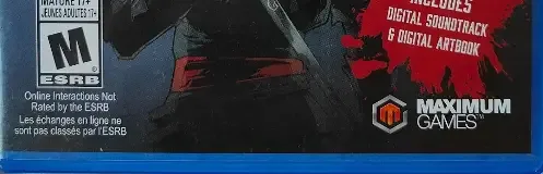 Aragami, the ESRB box on its front