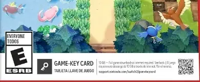 Pokémon Pokopia, the ESRB box on its front