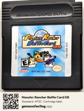 Monster Rancher Battle Card GB Game Boy Color, NTSC cartridge label