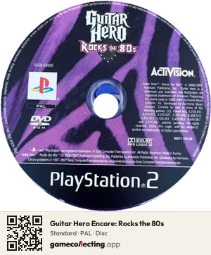 Guitar Hero Encore: Rocks the 80s PlayStation 2, PAL disc