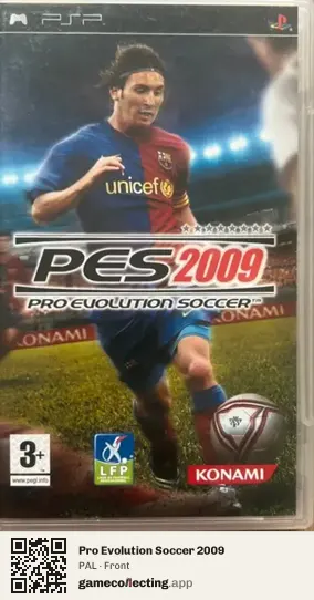 Pro Evolution Soccer 2009 PlayStation Portable, PAL box front