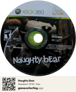 Naughty Bear Xbox 360, NTSC disc