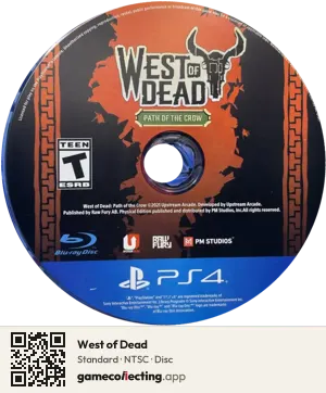 West of Dead PlayStation 4, NTSC disc