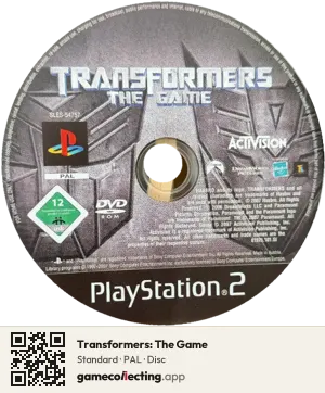 Transformers: The Game PlayStation 2, PAL disc