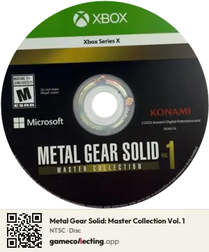 Metal Gear Solid: Master Collection Vol. 1 Xbox Series X, NTSC disc