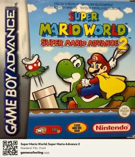 Super Mario World: Super Mario Advance 2 Game Boy Advance, PAL box front