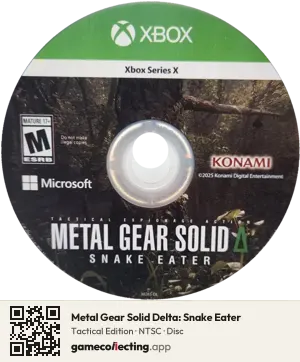 Metal Gear Solid Delta: Snake Eater Xbox Series X, NTSC disc