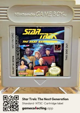 Star Trek: The Next Generation Game Boy, NTSC cartridge label