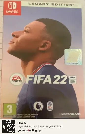 FIFA 22 Nintendo Switch, United Kingdom box front