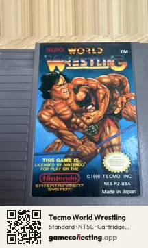 Tecmo World Wrestling Nintendo Entertainment System, NTSC cartridge label