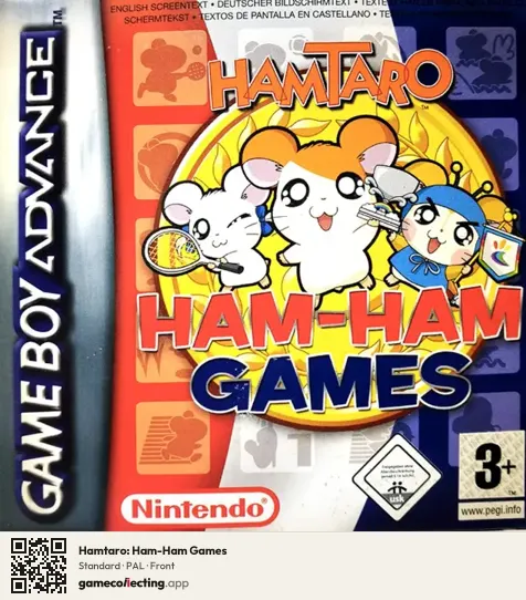 Hamtaro: Ham-Ham Games Game Boy Advance, PAL box front