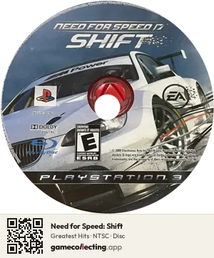Need for Speed: Shift PlayStation 3, NTSC disc