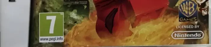LEGO Battles: Ninjago, the PEGI square on its front