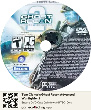 Tom Clancy's Ghost Recon Advanced Warfighter 2 Computer, NTSC disc