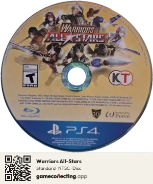 Warriors All-Stars PlayStation 4, NTSC disc