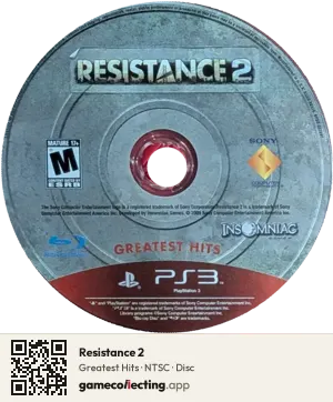 Resistance 2 PlayStation 3, NTSC disc