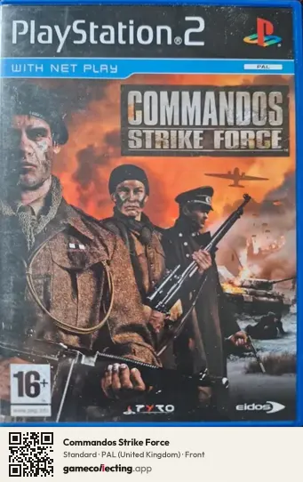 Commandos Strike Force PlayStation 2, United Kingdom box front