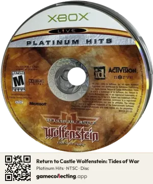 Return to Castle Wolfenstein: Tides of War Xbox, NTSC disc