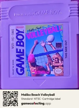 Malibu Beach Volleyball Game Boy, NTSC cartridge label
