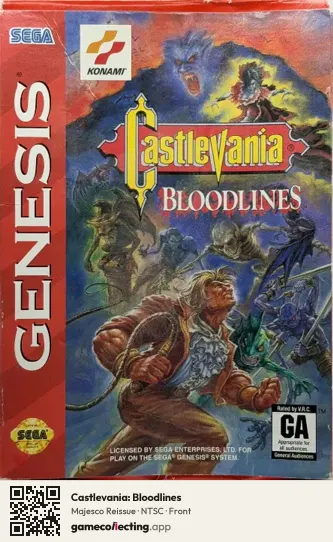 Castlevania: Bloodlines Sega Mega Drive / Genesis, NTSC box front
