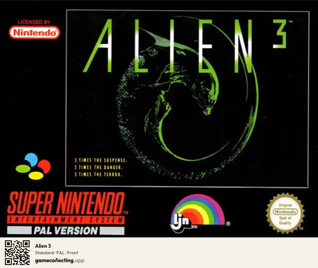 Alien 3 Super Nintendo Entertainment System, PAL box front