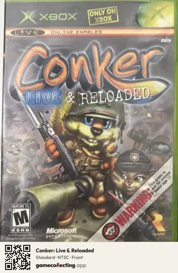 Conker: Live & Reloaded Xbox, NTSC box front