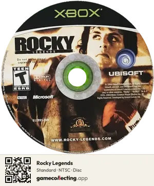 Rocky Legends Xbox, NTSC disc
