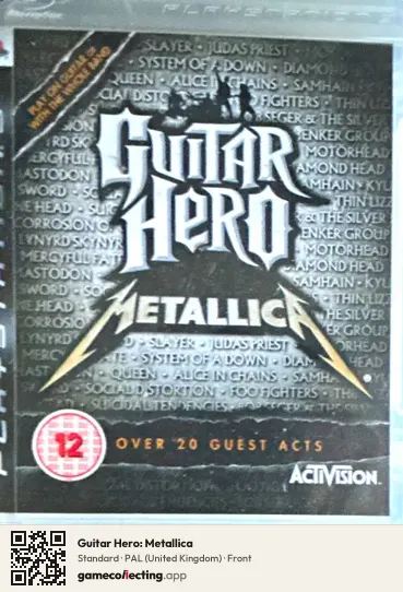 Guitar Hero: Metallica PlayStation 3, United Kingdom box front