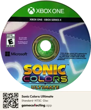 Sonic Colors: Ultimate Xbox One, NTSC disc