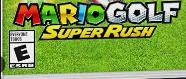 Mario Golf: Super Rush, the ESRB box on its front